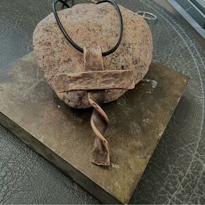 Rustic Copper Cross Necklace artisan Spiritual